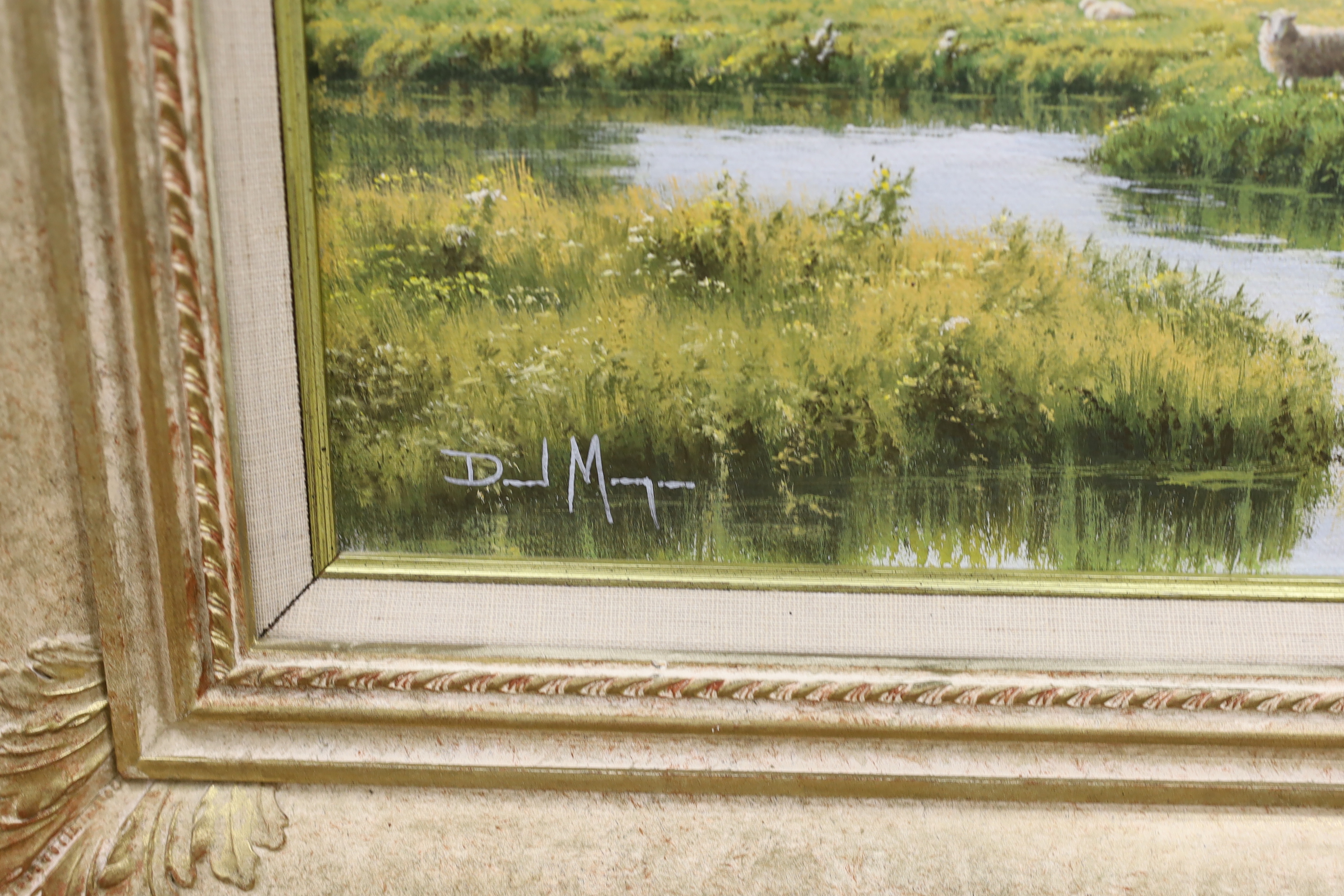 David Morgan, oil on canvas, 'The Nene', signed, 29 x 39cm